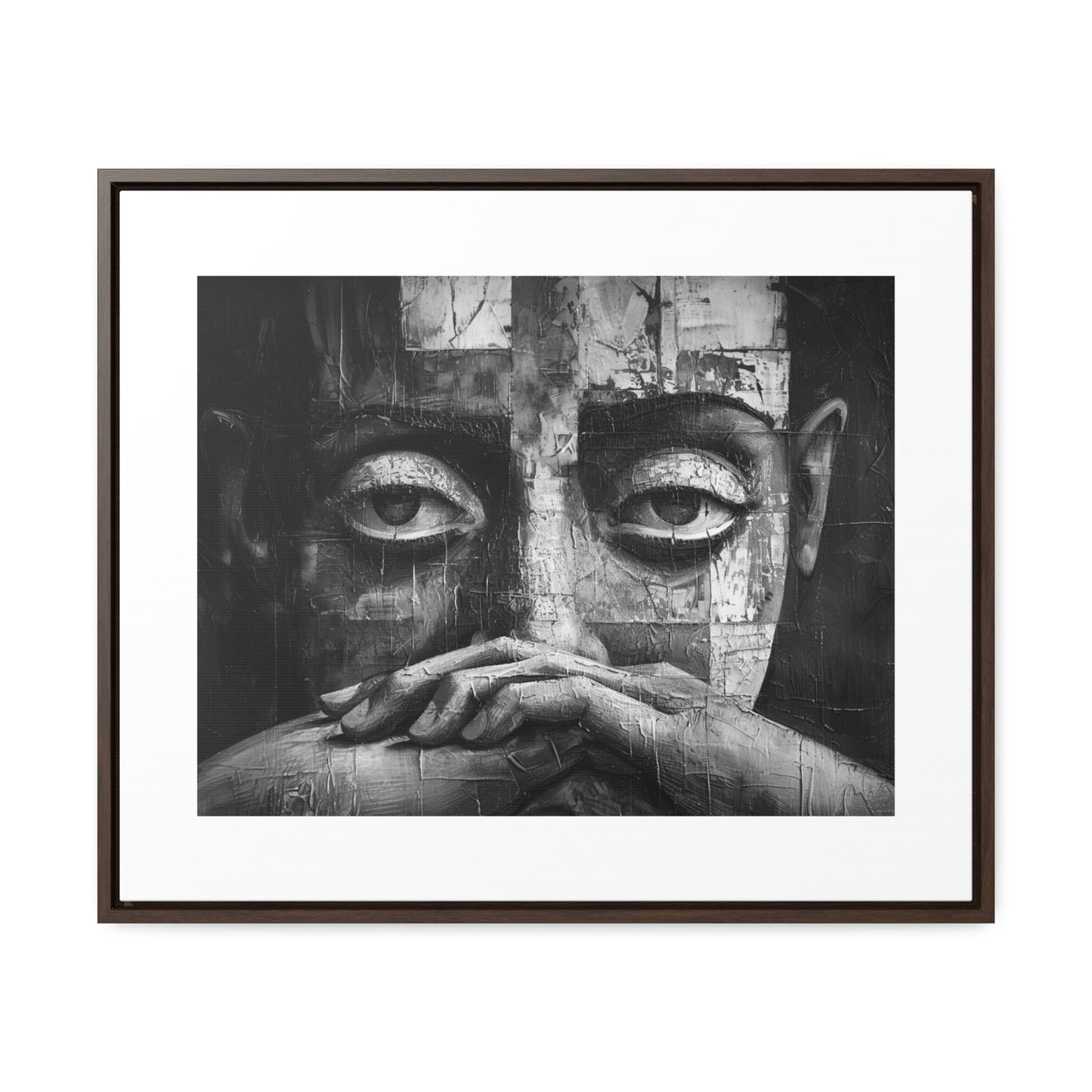 Silent Contemplation - Framed Canvas b&w Wall Art