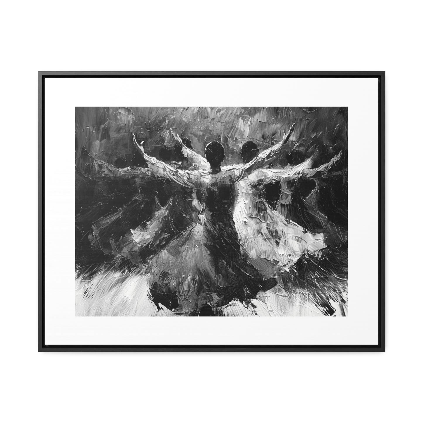 Hearts Wide and Lifted - Framed Canvas b&w Wall Art