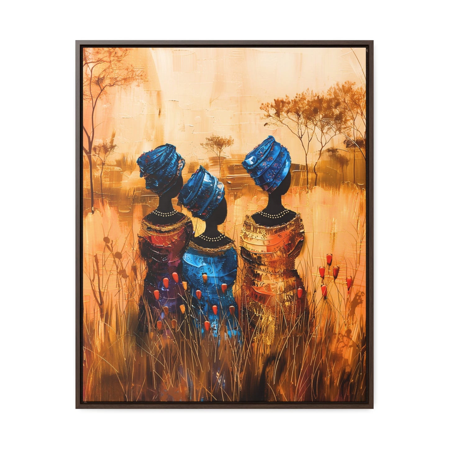 Sisters of the Savannah - Framed Canvas Wall Art