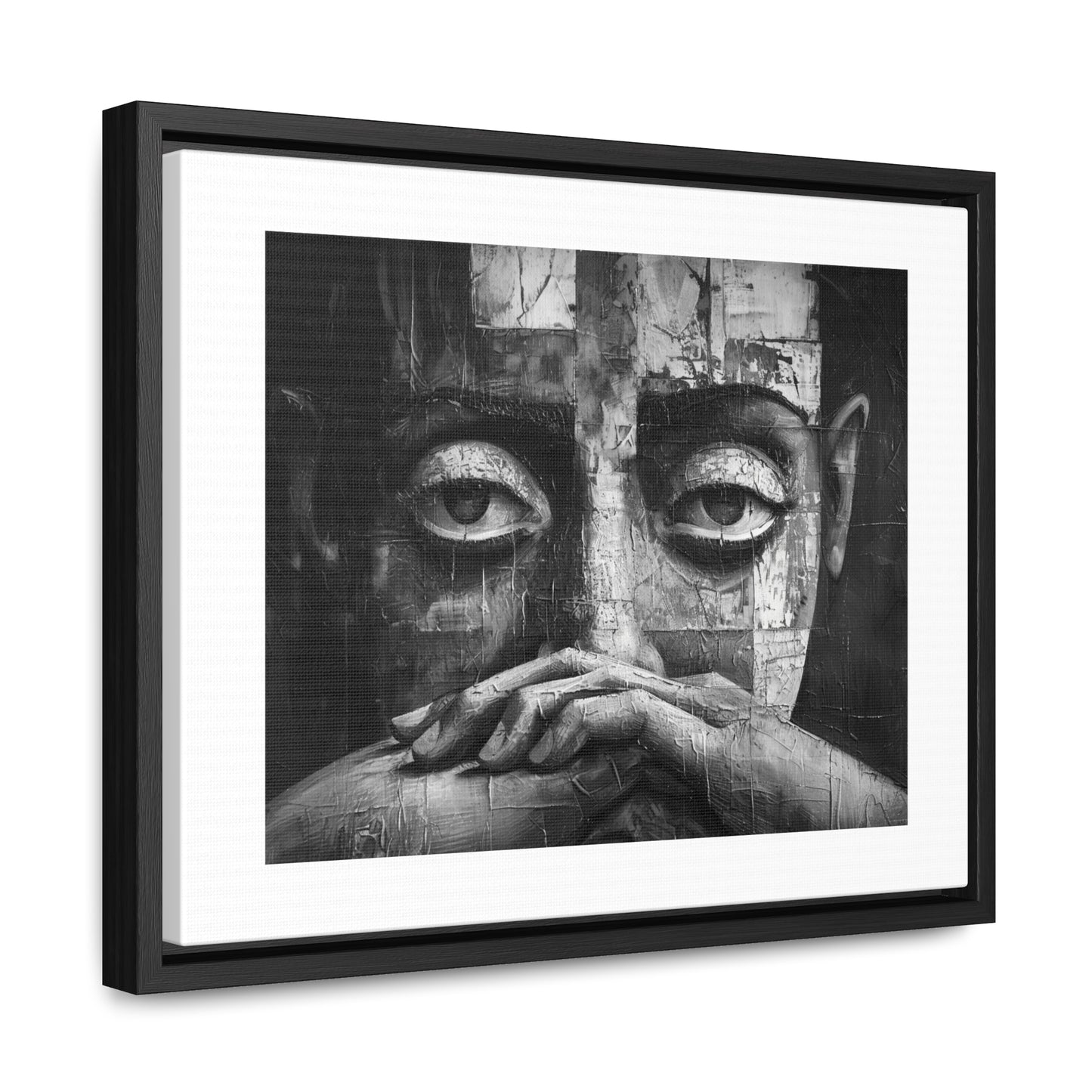 Silent Contemplation - Framed Canvas b&w Wall Art