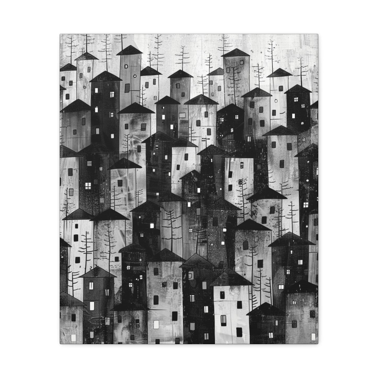 City of Inner Heights - Canvas b&w Wall Art