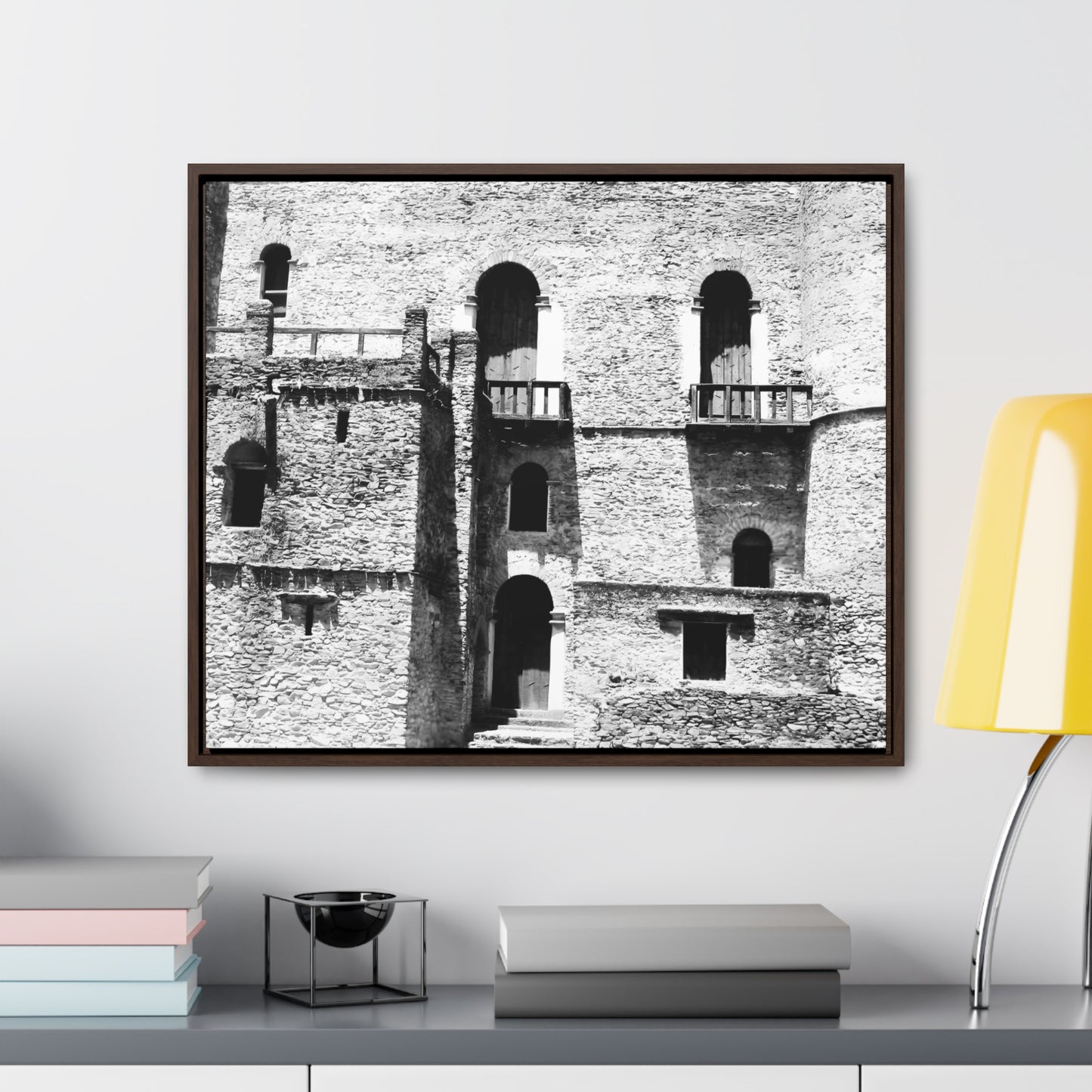 Whispers in Stone - Framed Canvas Photography b&w