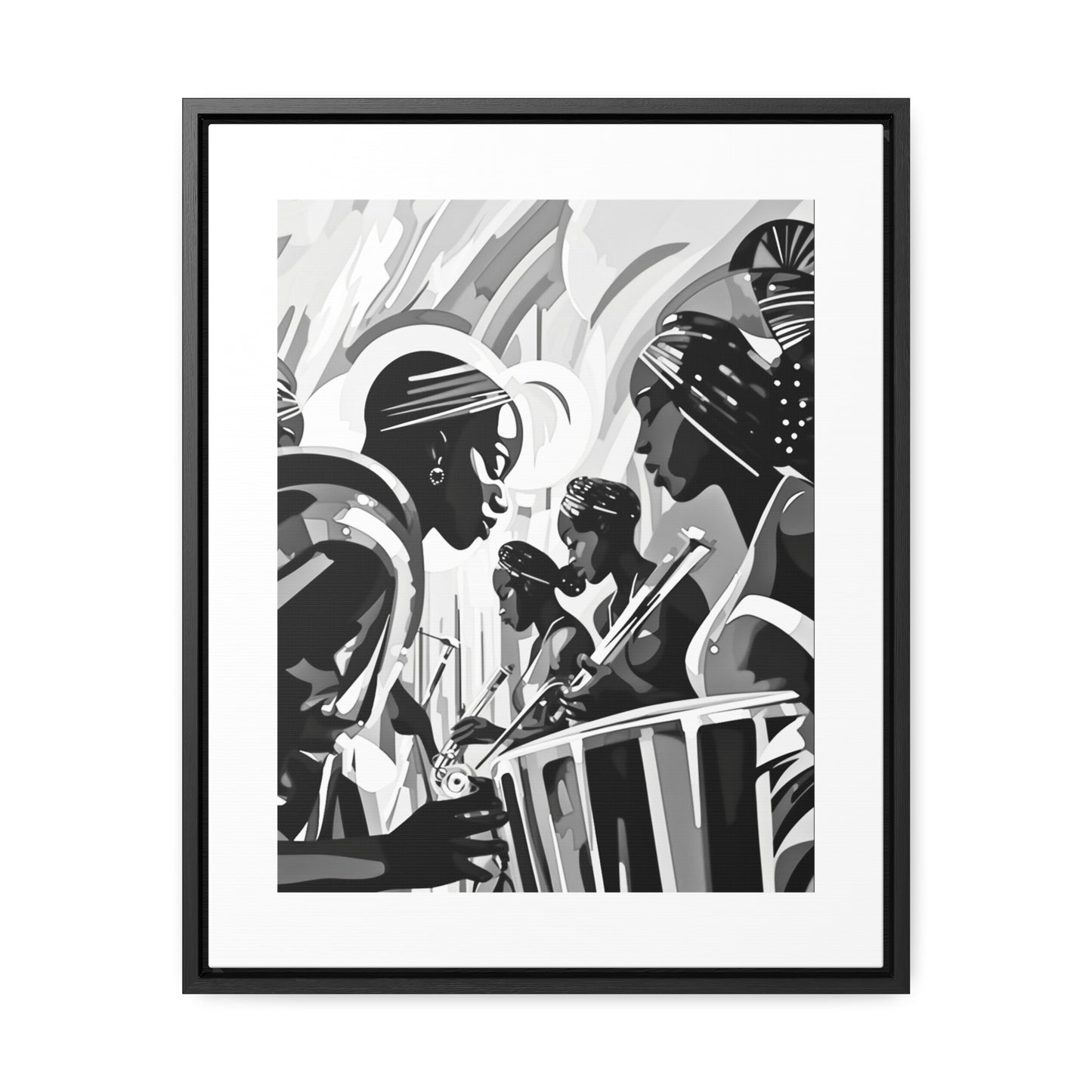 Street Pulse - Framed Canvas b&w Wall Art