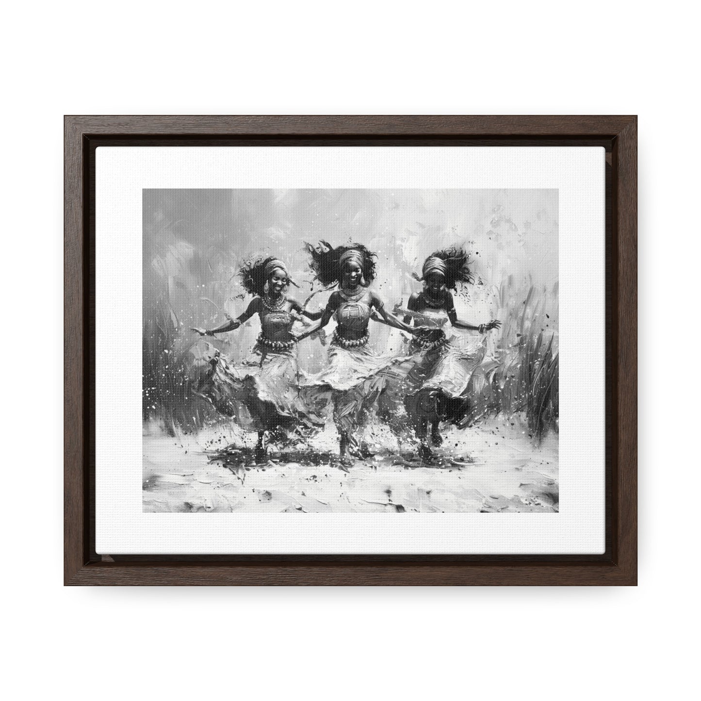 Windswept Rhythm - Framed Canvas b&w Wall Art