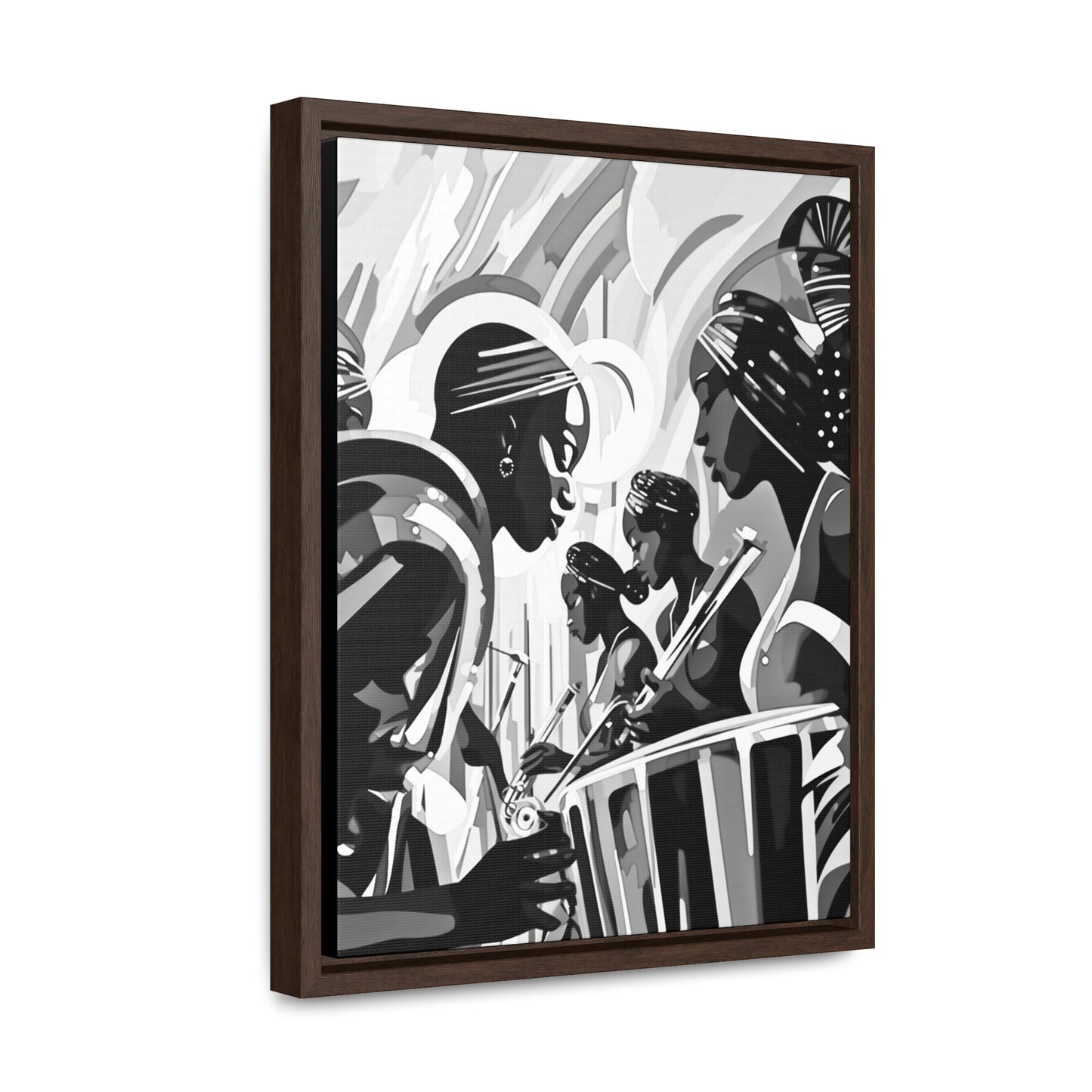 Street Pulse - Framed Canvas b&w Wall Art