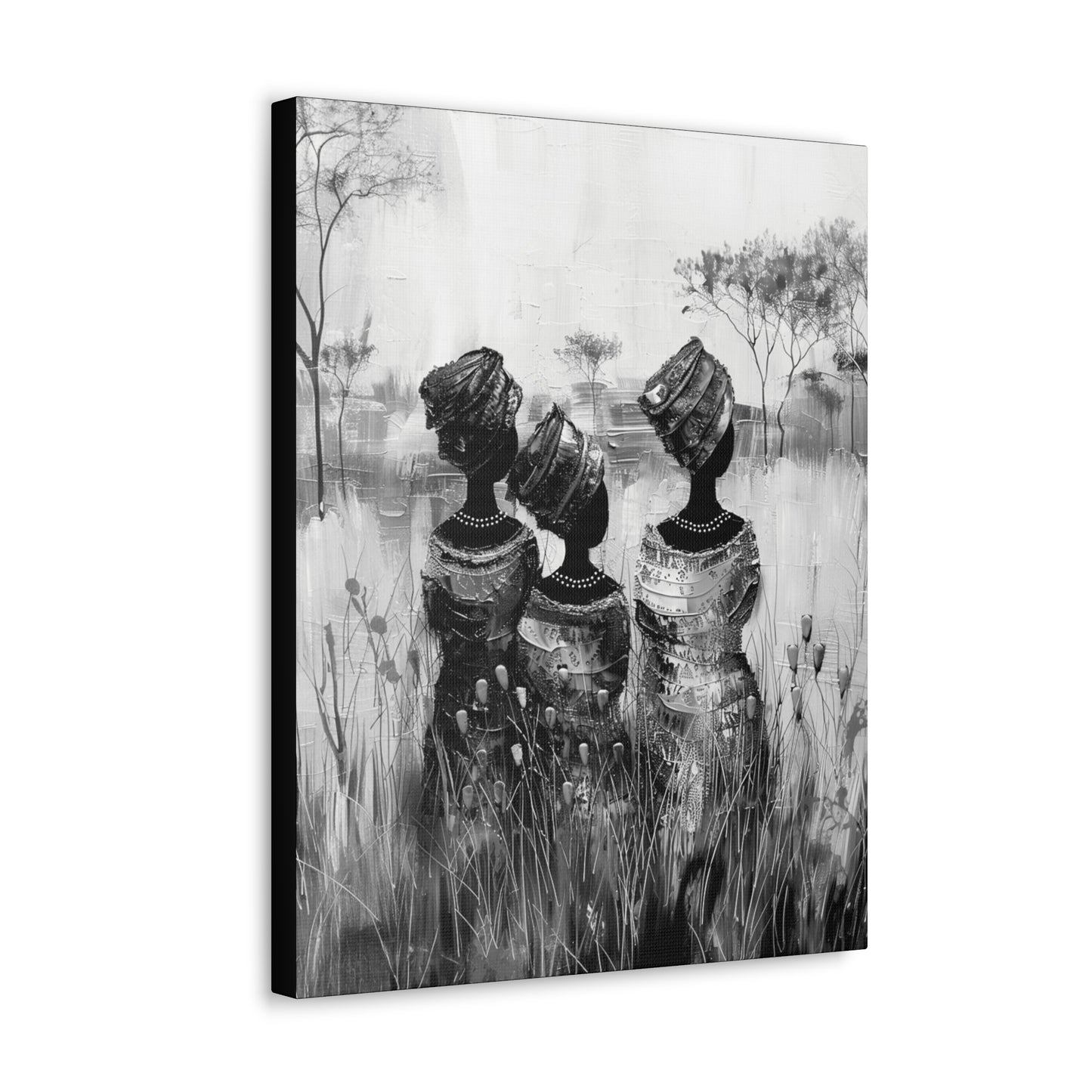 Sisters of the Savannah - Canvas b&w Wall Art