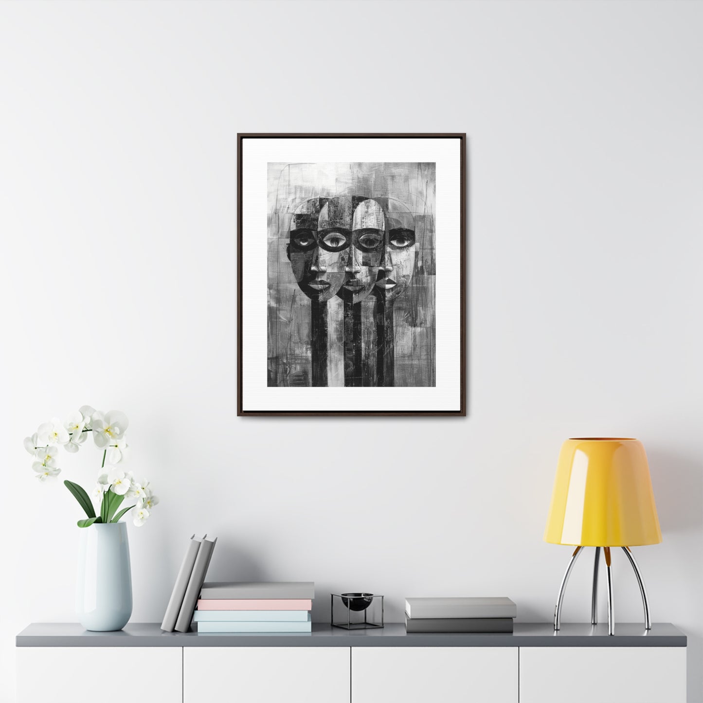 Beneath the Veil - Framed Canvas b&w Wall Art