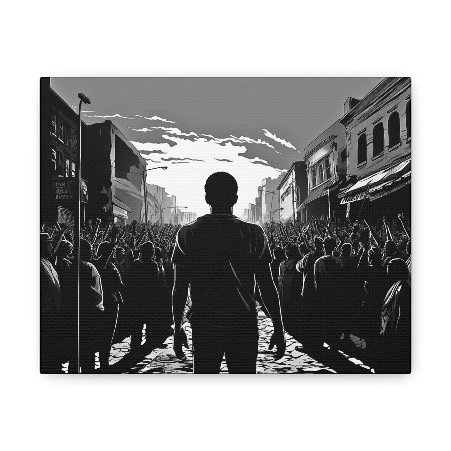 ሳይደፈርስ አይጠራም - Canvas b&w Wall Art