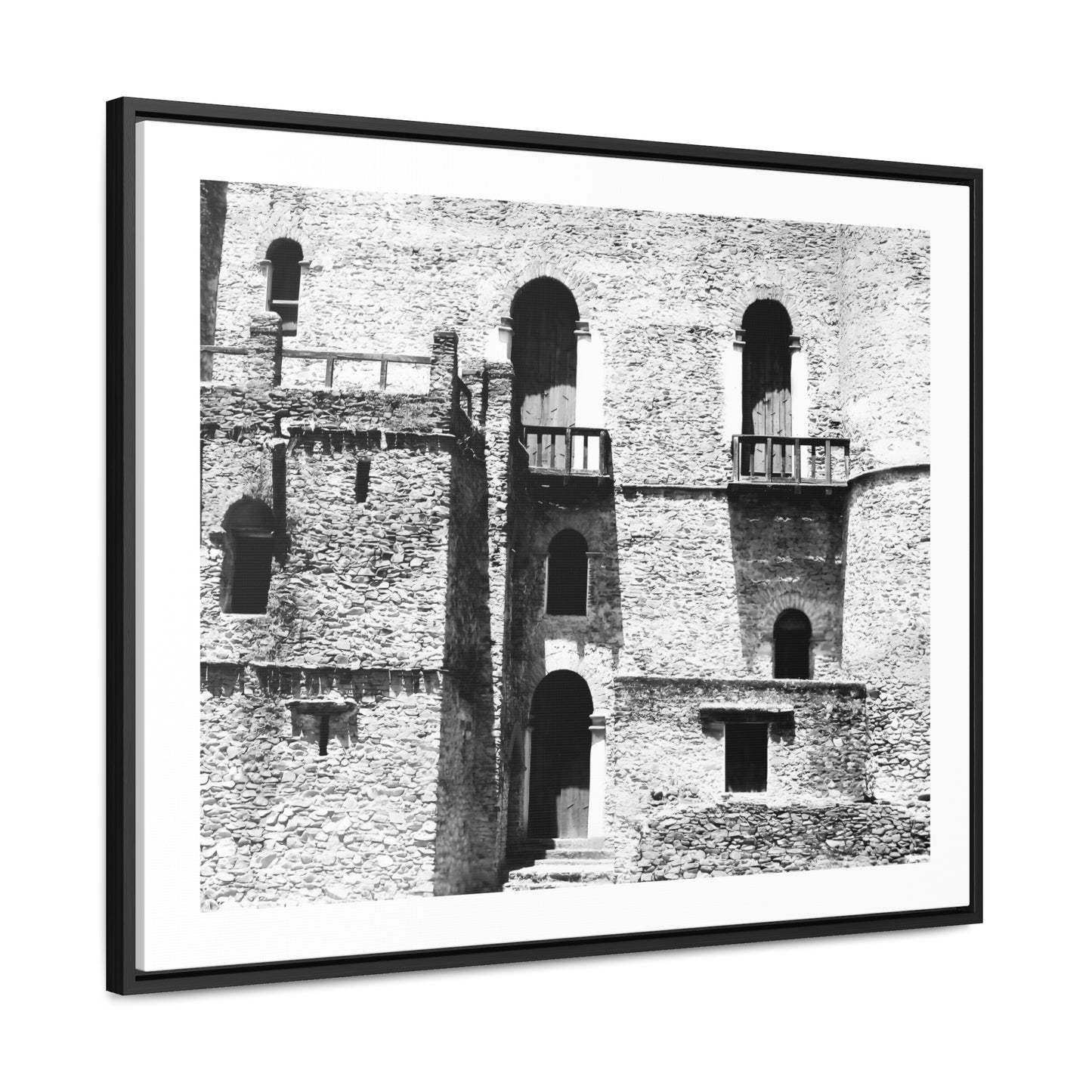 Whispers in Stone - Framed Canvas Photography b&w