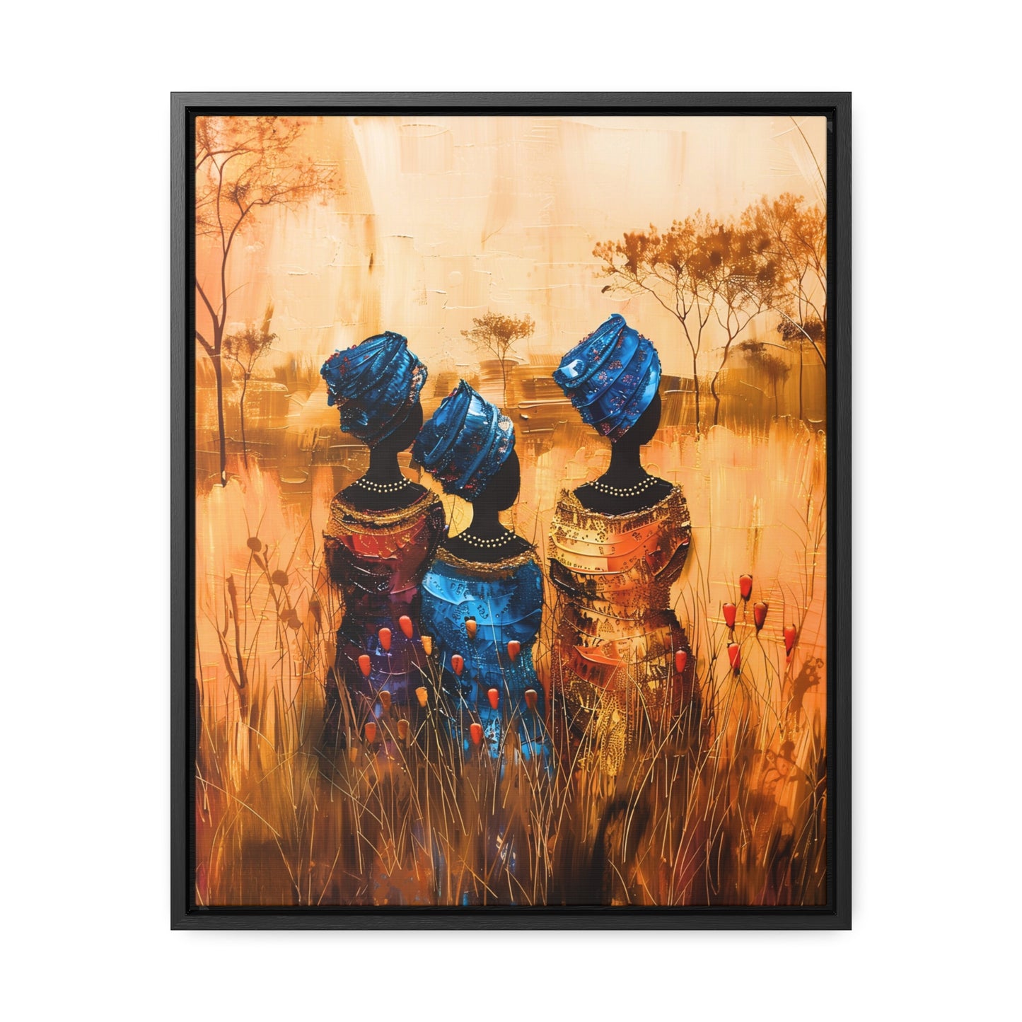 Sisters of the Savannah - Framed Canvas Wall Art
