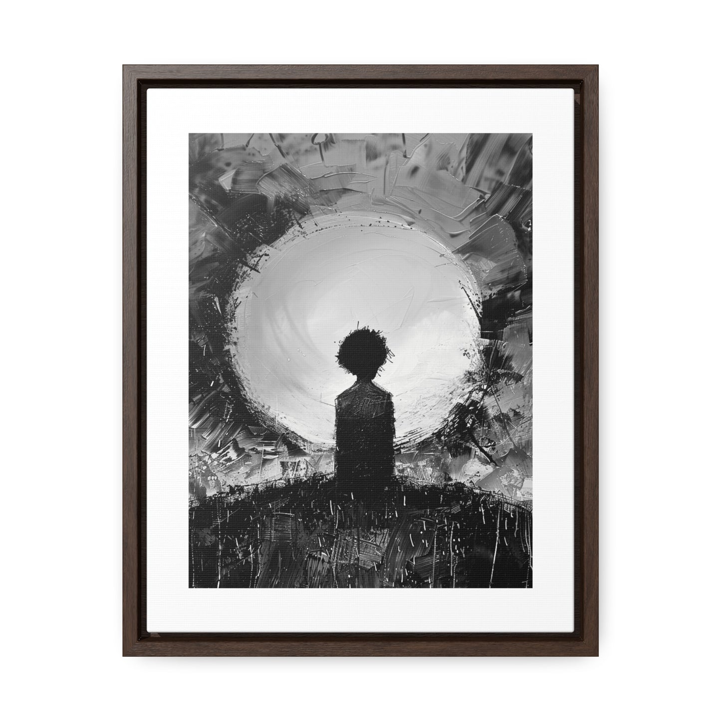 A Dawn of Promise - Framed Canvas b&w Wall Art