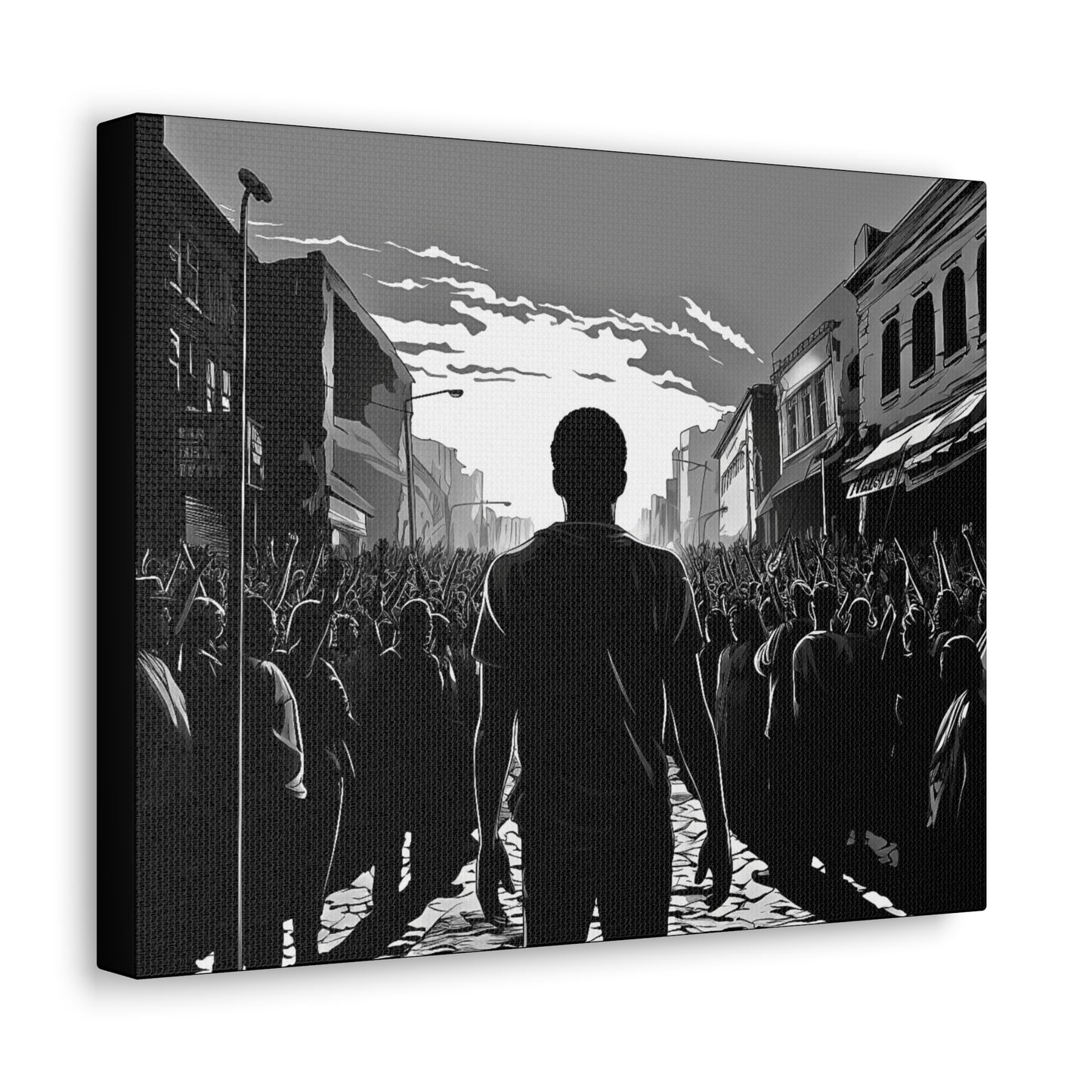 ሳይደፈርስ አይጠራም - Canvas b&w Wall Art
