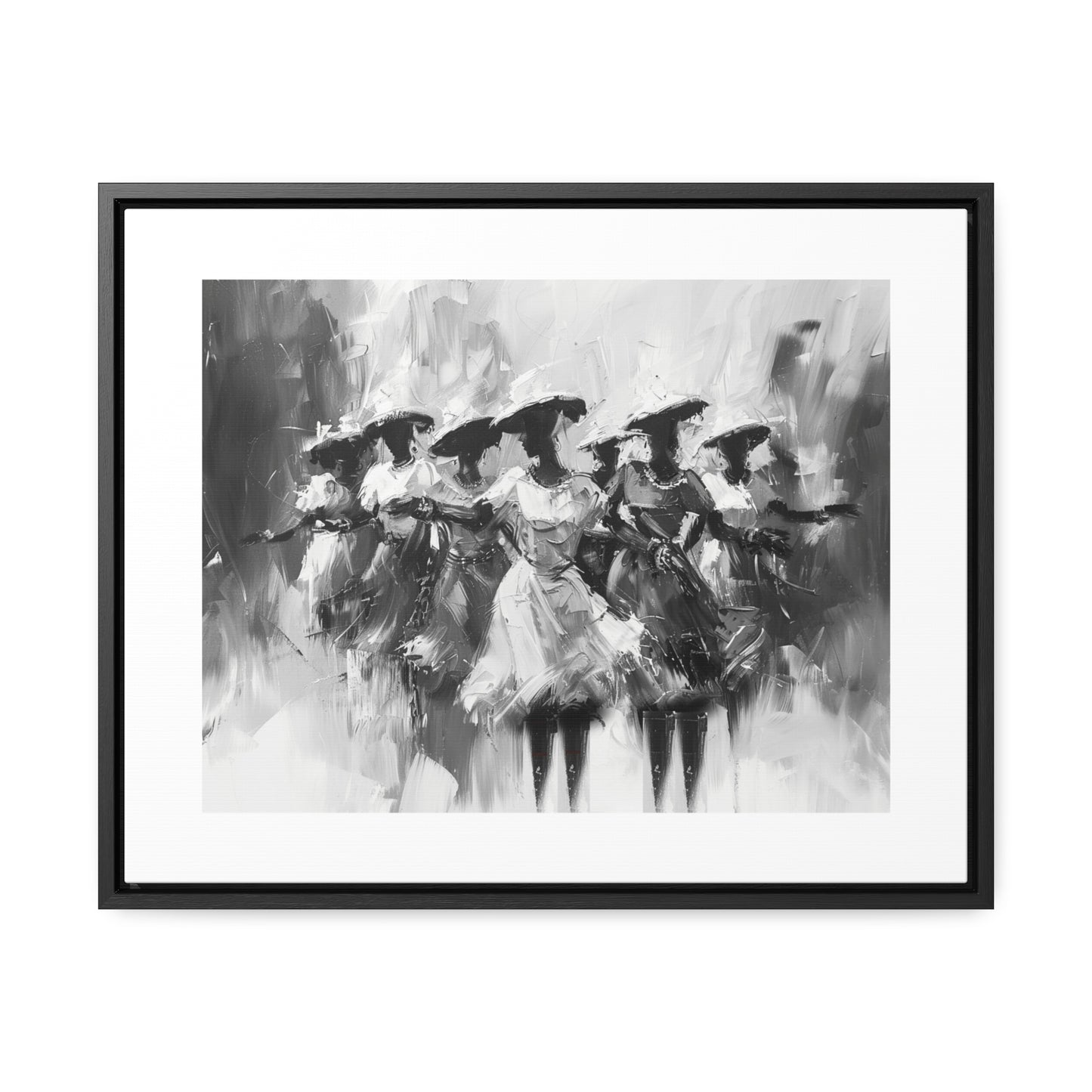 Rhythms of Joy - Framed Canvas b&w Wall Art