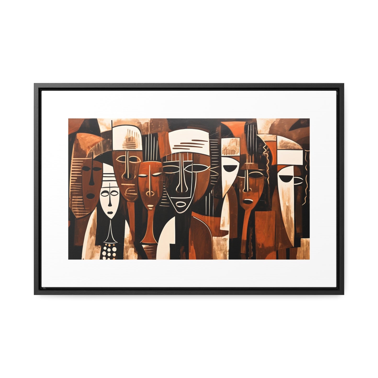 Ancestral Legacy on Ethnic Guise - Framed Canvas Wall Art