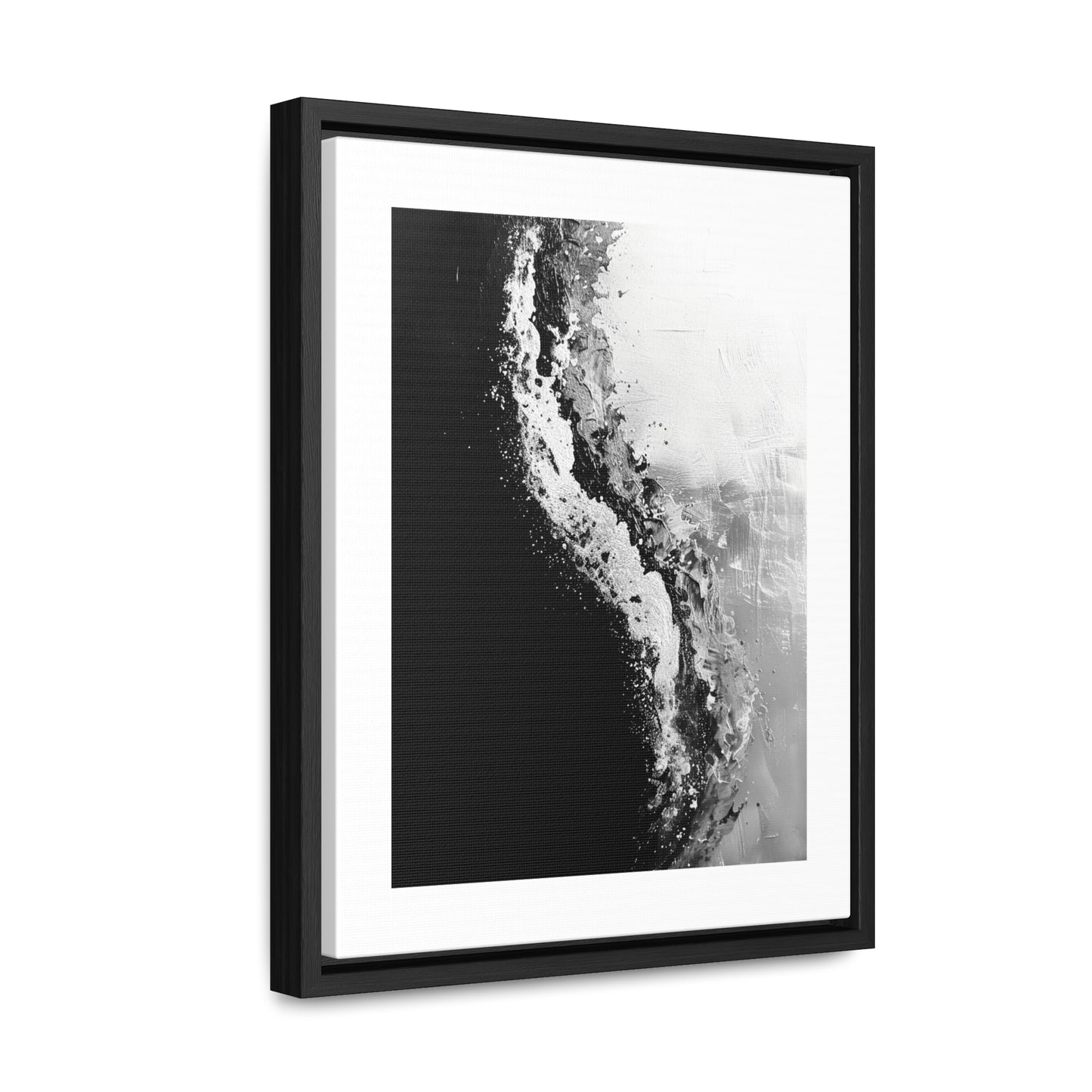 Yin Yang Shore - Framed Canvas b&w Wall Art