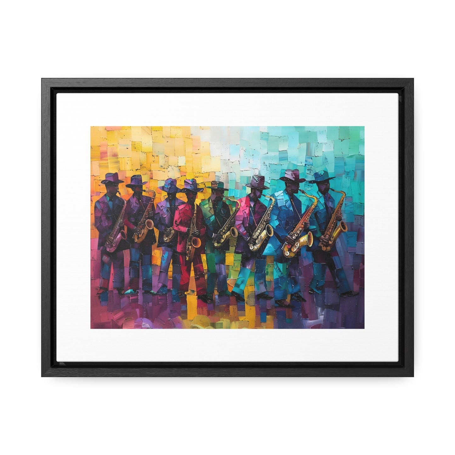Sax Clan Harmony - Framed Canvas Wall Art