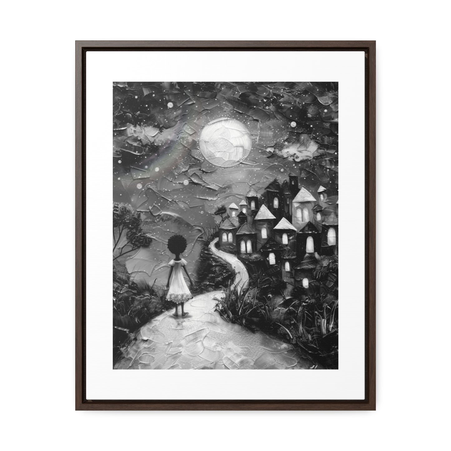 Path to Abundance I - Framed Canvas b&w Wall Art