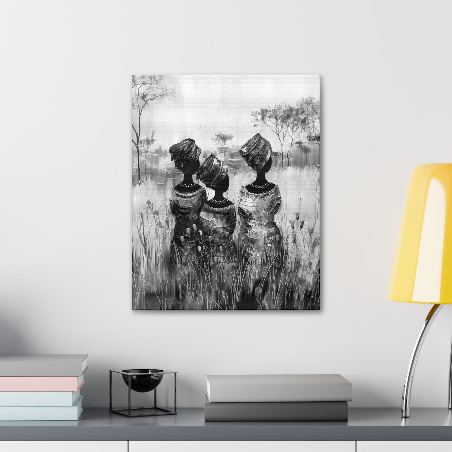 Sisters of the Savannah - Canvas b&w Wall Art