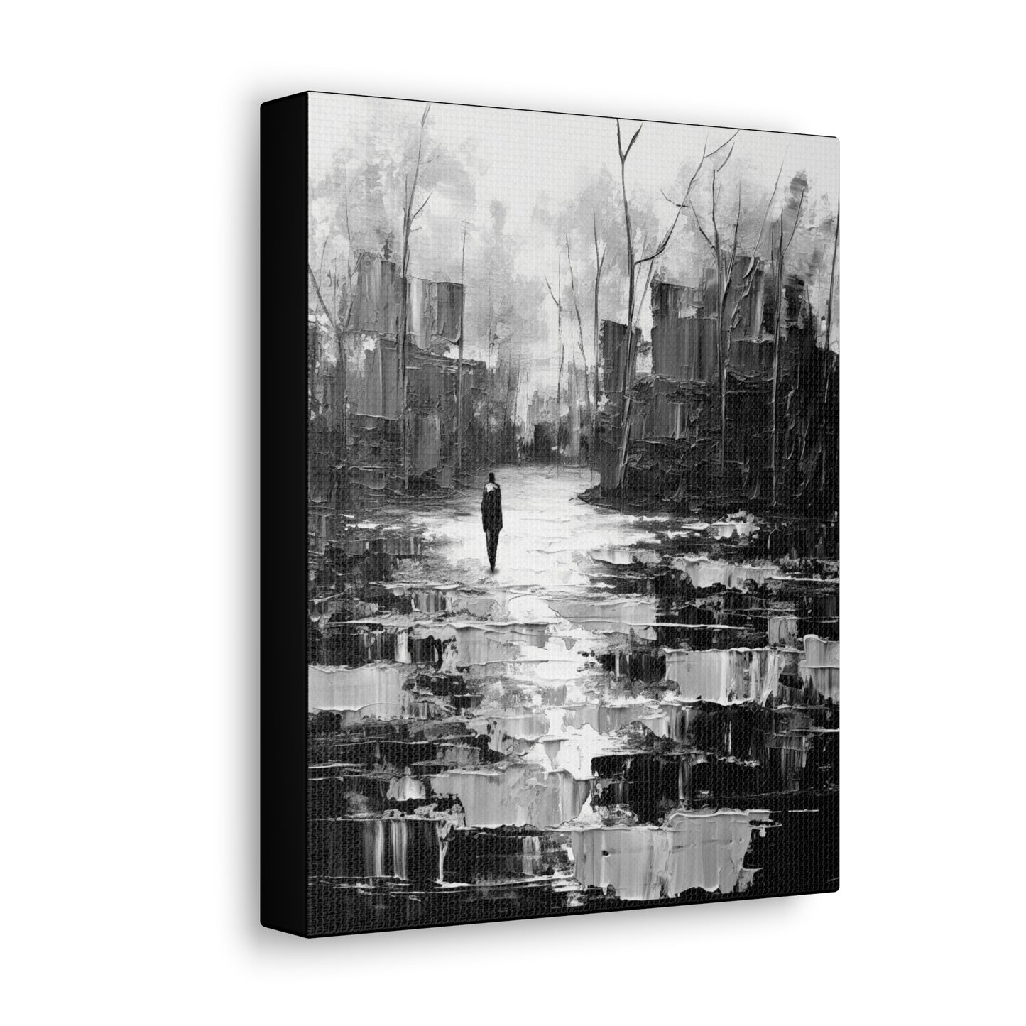 Solitude's Wisdom - Canvas b&w Wall Art