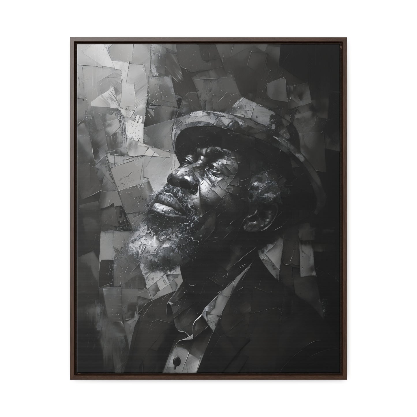Gratitude's Whisper ተመስገን አምላኬ - Framed Canvas b&w Wall Art