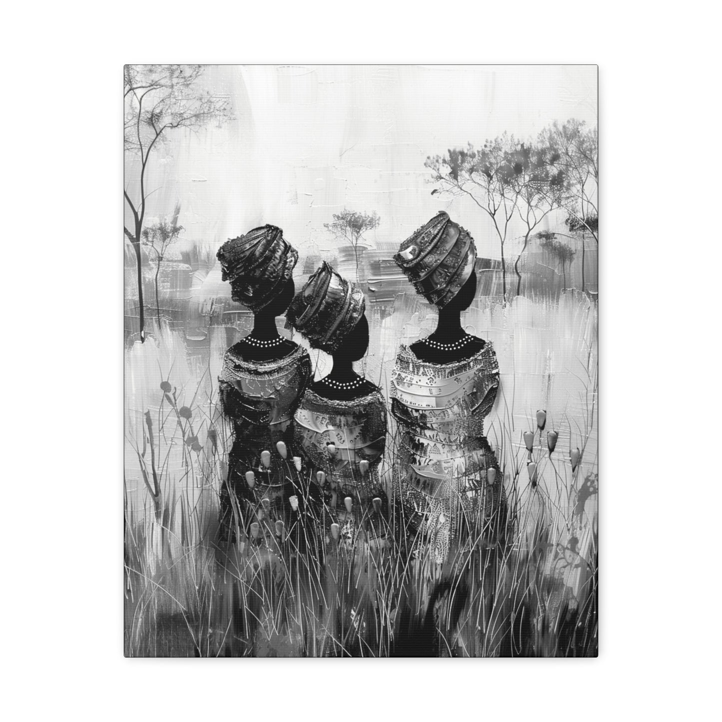 Sisters of the Savannah - Canvas b&w Wall Art