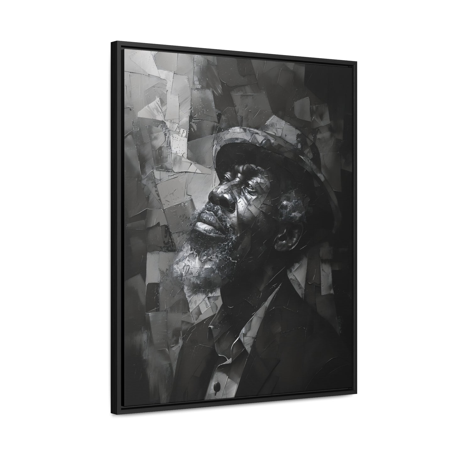 Gratitude's Whisper ተመስገን አምላኬ - Framed Canvas b&w Wall Art