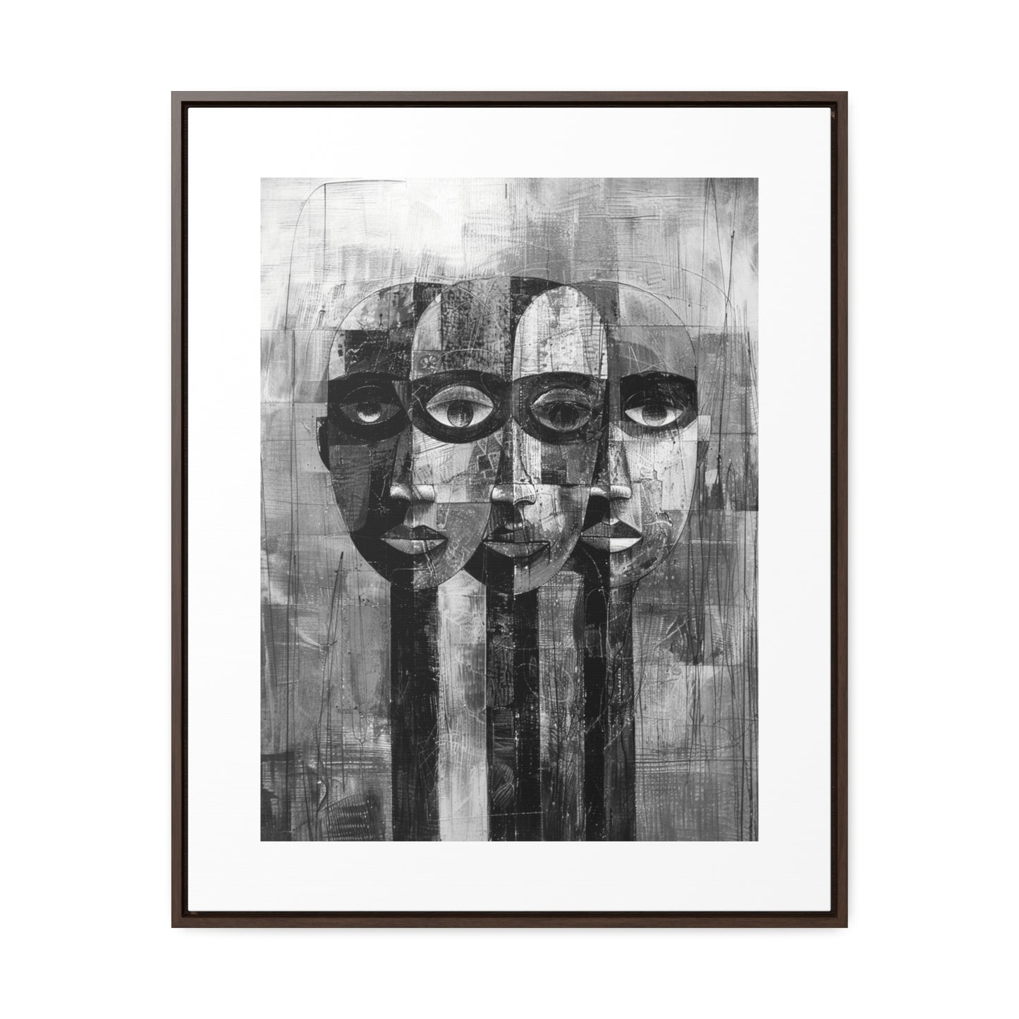 Beneath the Veil - Framed Canvas b&w Wall Art