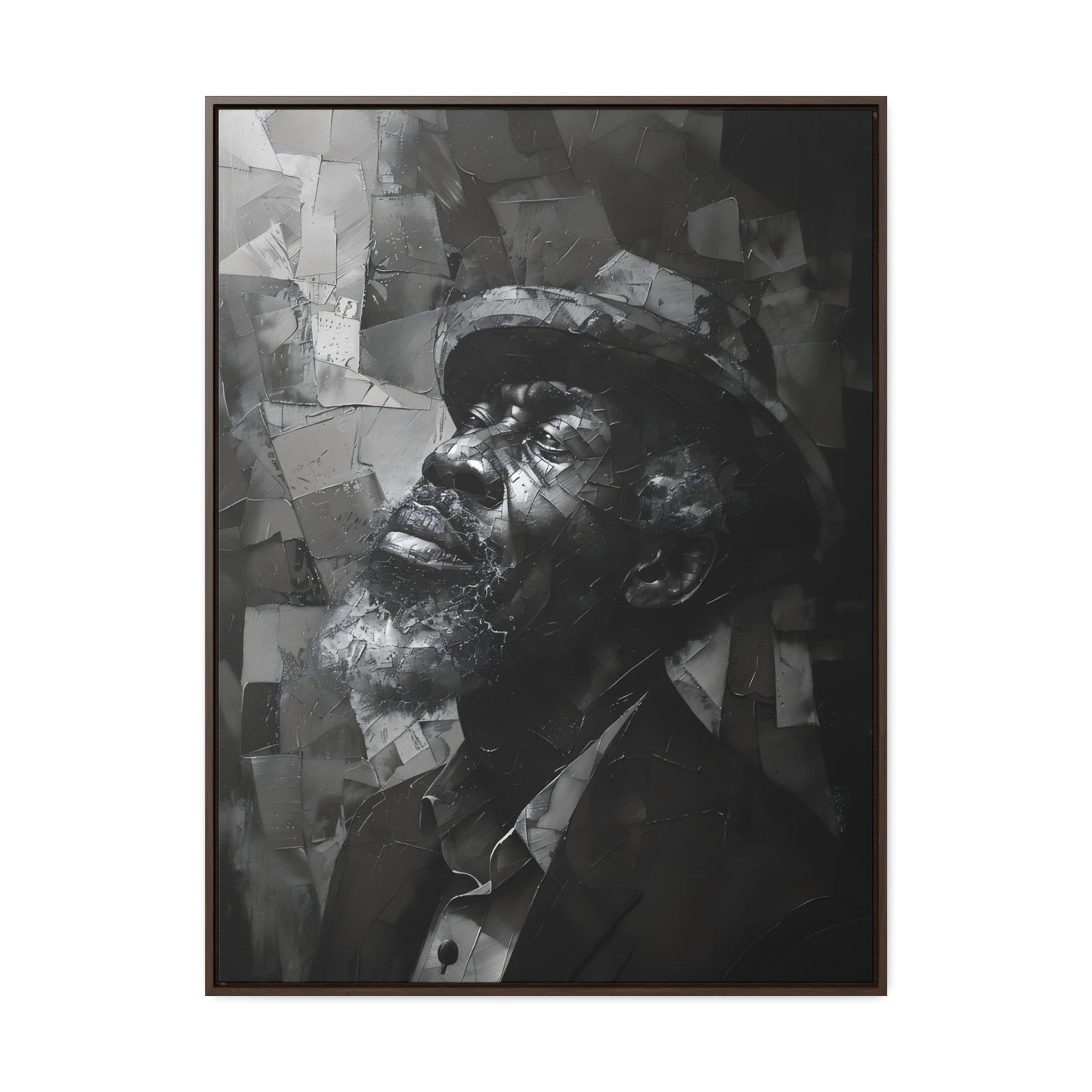 Gratitude's Whisper ተመስገን አምላኬ - Framed Canvas b&w Wall Art