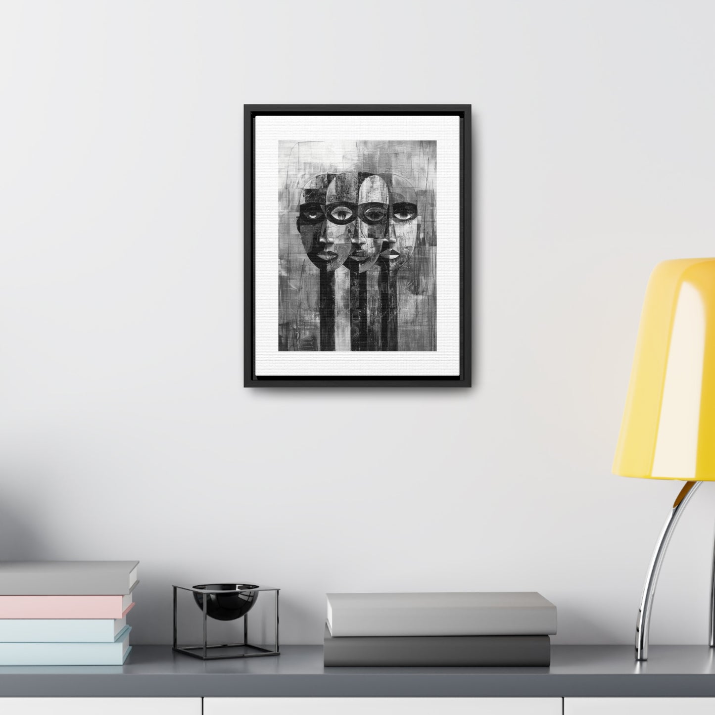Beneath the Veil - Framed Canvas b&w Wall Art
