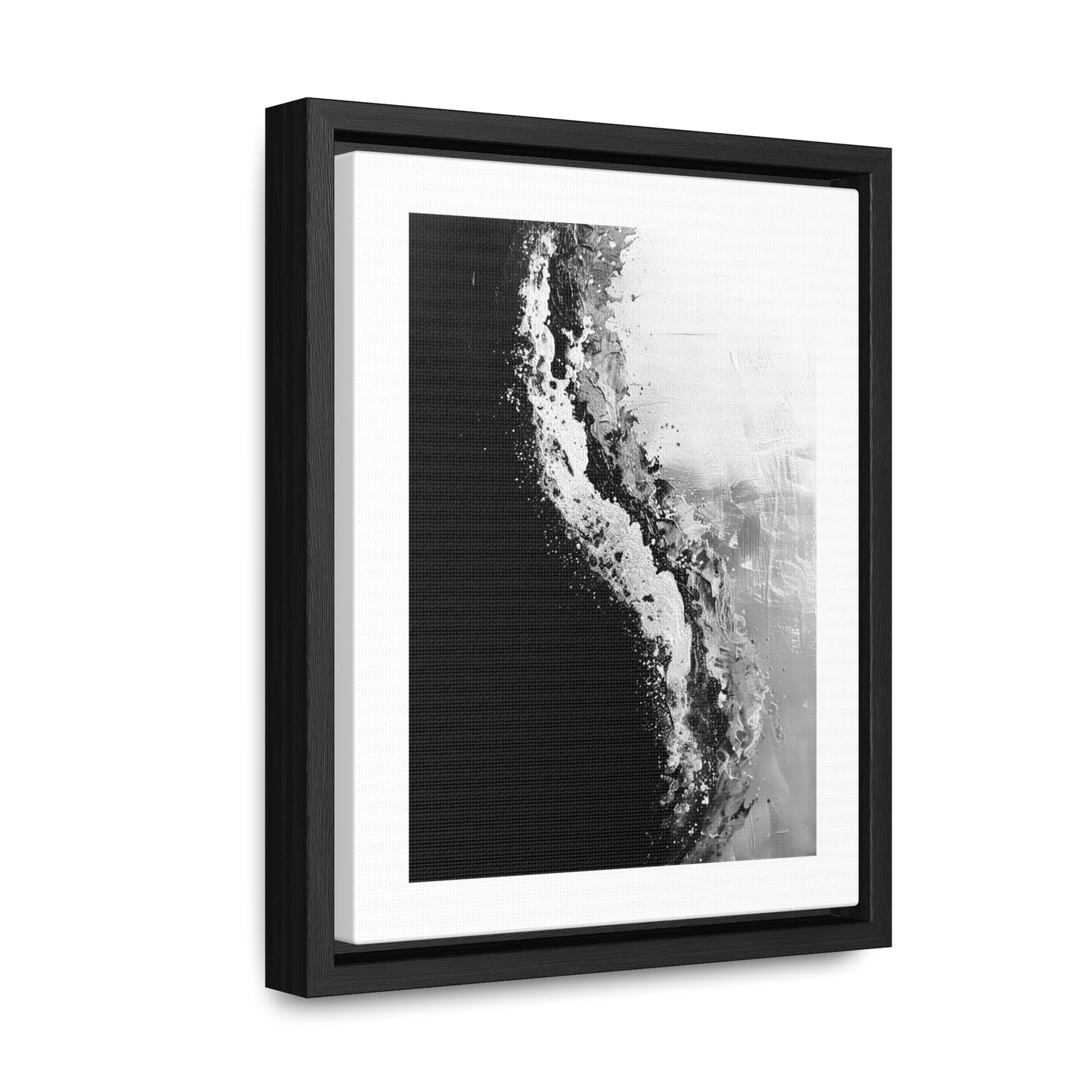 Yin Yang Shore - Framed Canvas b&w Wall Art