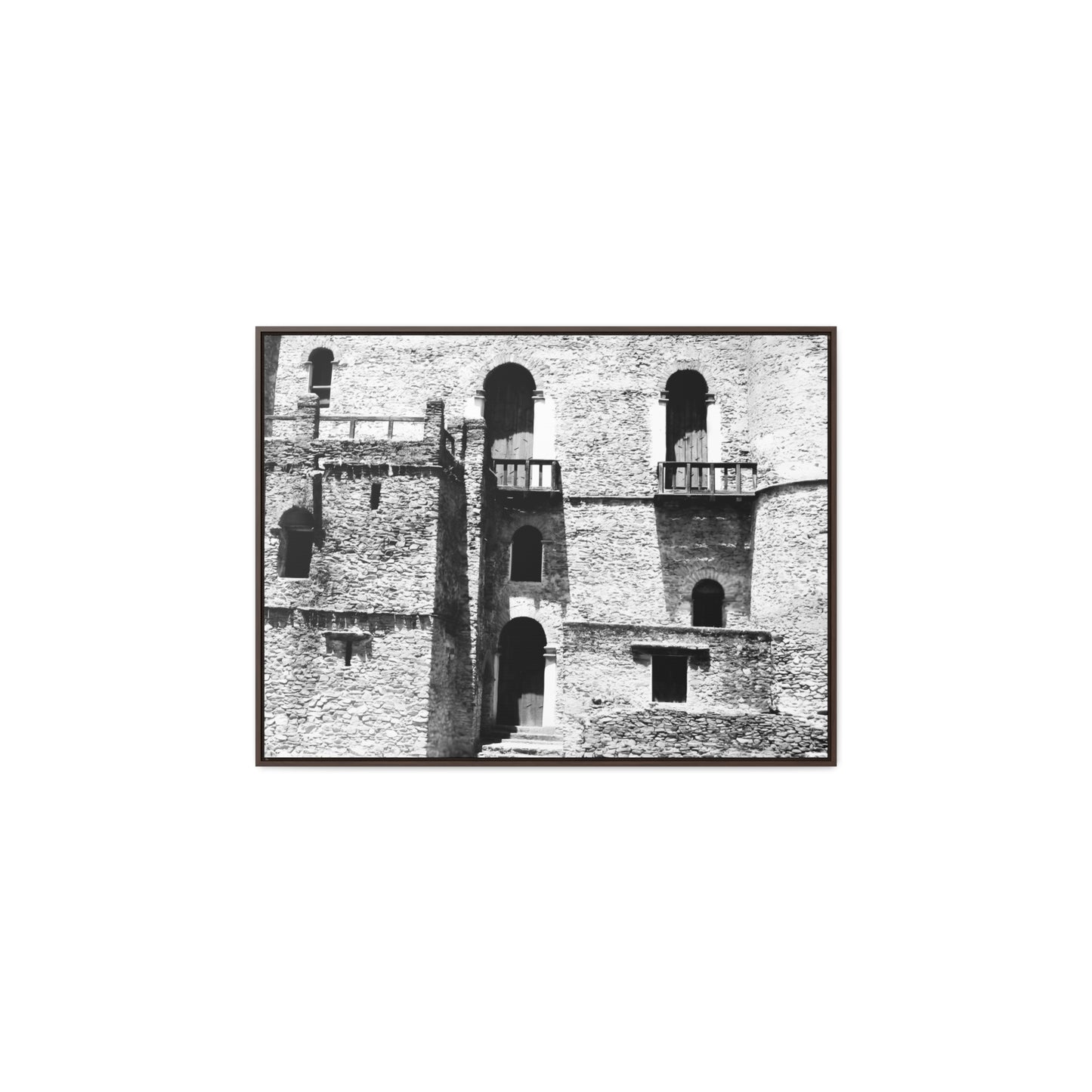 Whispers in Stone - Framed Canvas Photography b&w