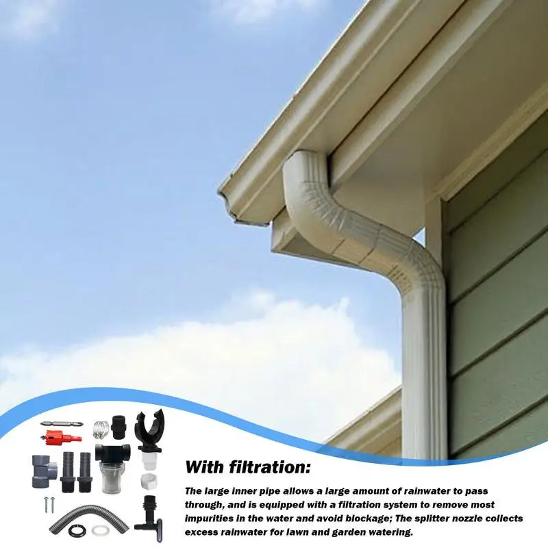 Rainwater Harvesting System - Efficient Rain Barrel Kit for Collection from Gutters