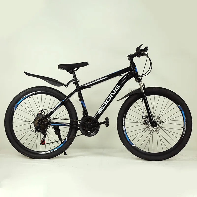 Mountain Bike with Dual Disc Brakes, High Carbon Steel Frame for Enhanced Load-Bearing Capacity, Provides Protection for Cycling