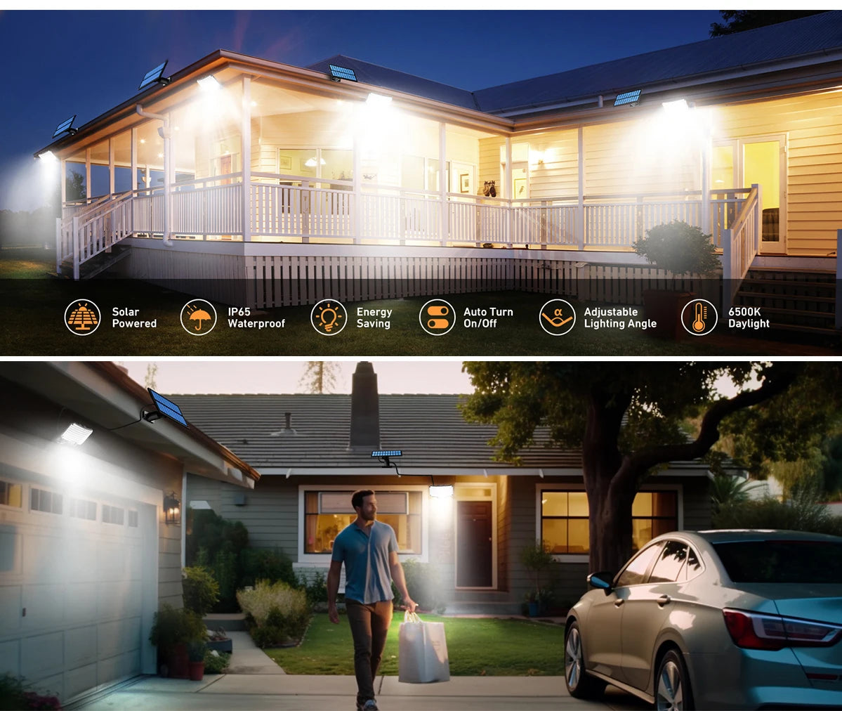 Solar-Powered Motion Sensor Flood Lights - 234LED, 3 Modes, Remote Control, IP65 Waterproof for Outdoor Security