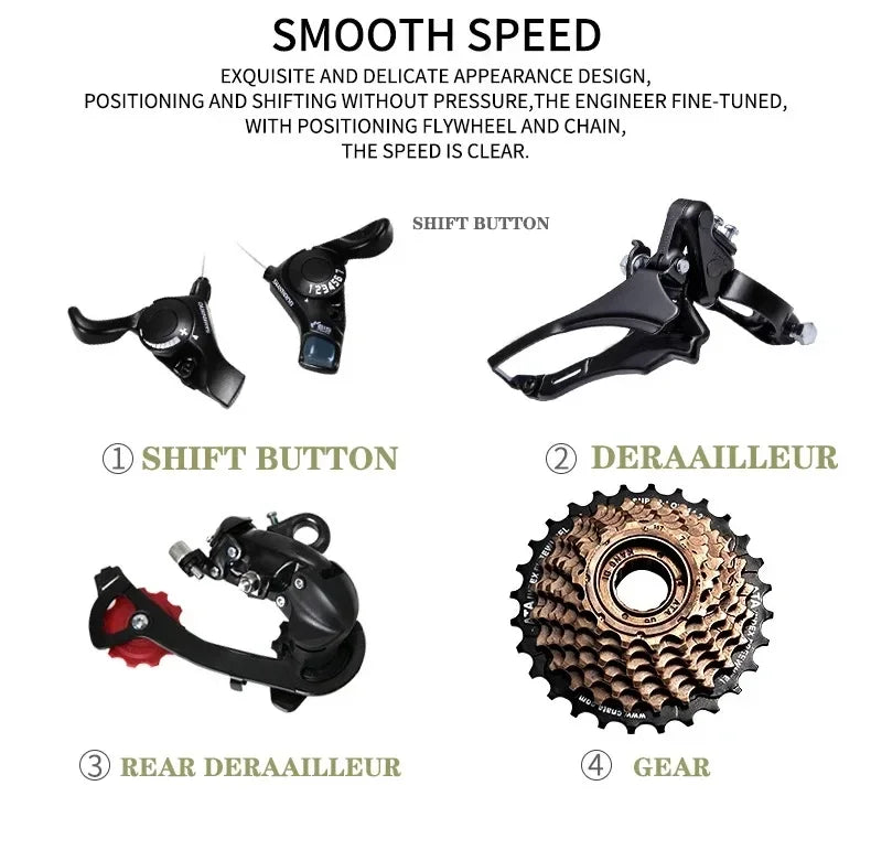 Shock-Absorbing Double Disc Brake MTB - 29-Inch Mountain Bike, Gravel Bike, Radial Wheel, Outdoor Bicycle for Adults