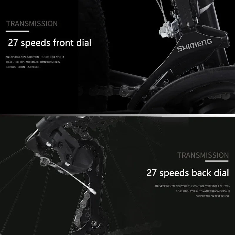 24/26 Inch Road Bicycle - Dual Disc Brake, 24-Speed, Ultra-Fast Racing Bike, High Carbon Steel Gravel Bike