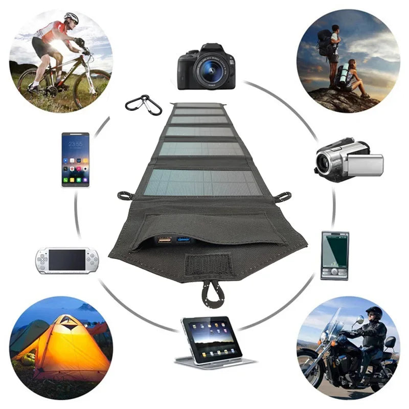 6-Fold 800W Foldable Solar Panel 20W/h Portable USB Solar Charger for Mobile Power Supply