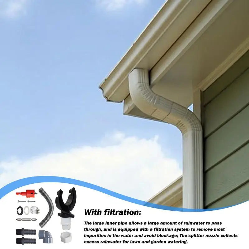 Rainwater Harvesting System - Efficient Rain Barrel Kit for Collection from Gutters
