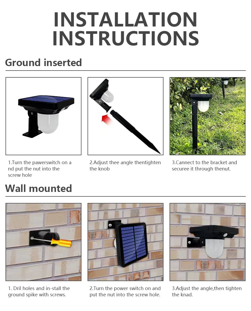 2/4 PCS Solar Motion Sensor Pathway Lights – Bright & Waterproof Outdoor Spotlights