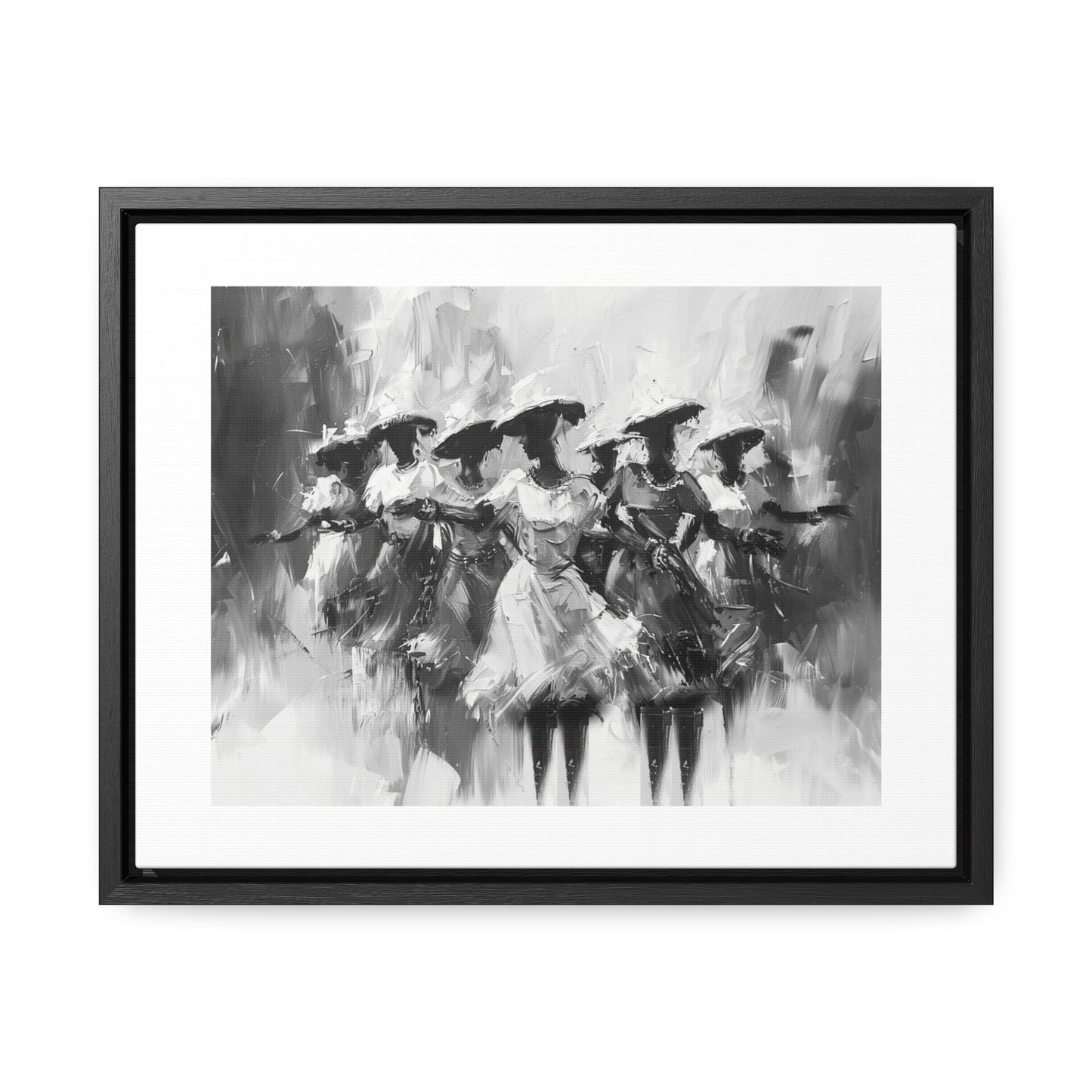 Rhythms of Joy - Framed Canvas b&w Wall Art