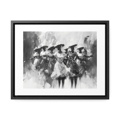 Rhythms of Joy - Framed Canvas b&w Wall Art
