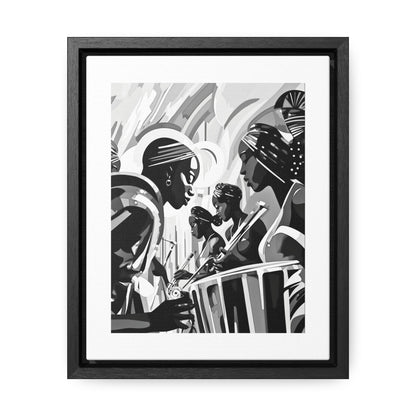 Street Pulse - Framed Canvas b&w Wall Art