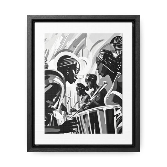Street Pulse - Framed Canvas b&w Wall Art