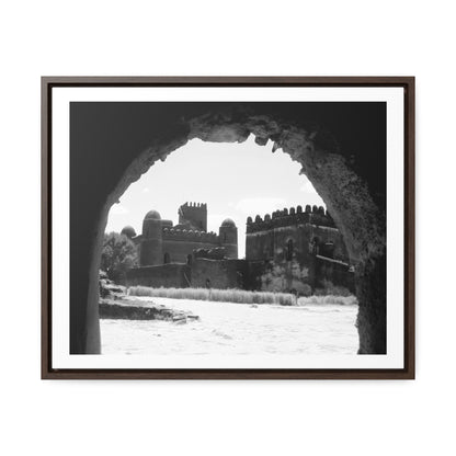 Through the Lion's Jaws - Framed Canvas Photography b&w