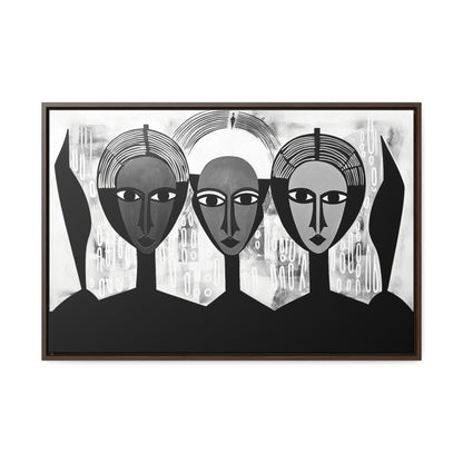 Guardian Angels - Framed Canvas b&w Wall Art