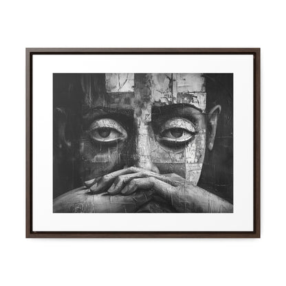 Silent Contemplation - Framed Canvas b&w Wall Art