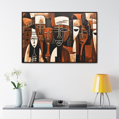 Ancestral Legacy on Ethnic Guise - Framed Canvas Wall Art