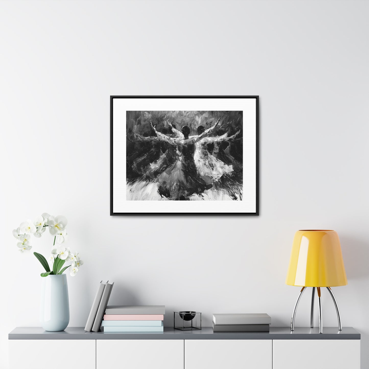 Hearts Wide and Lifted - Framed Canvas b&w Wall Art
