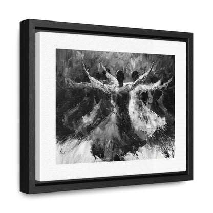 Hearts Wide and Lifted - Framed Canvas b&w Wall Art