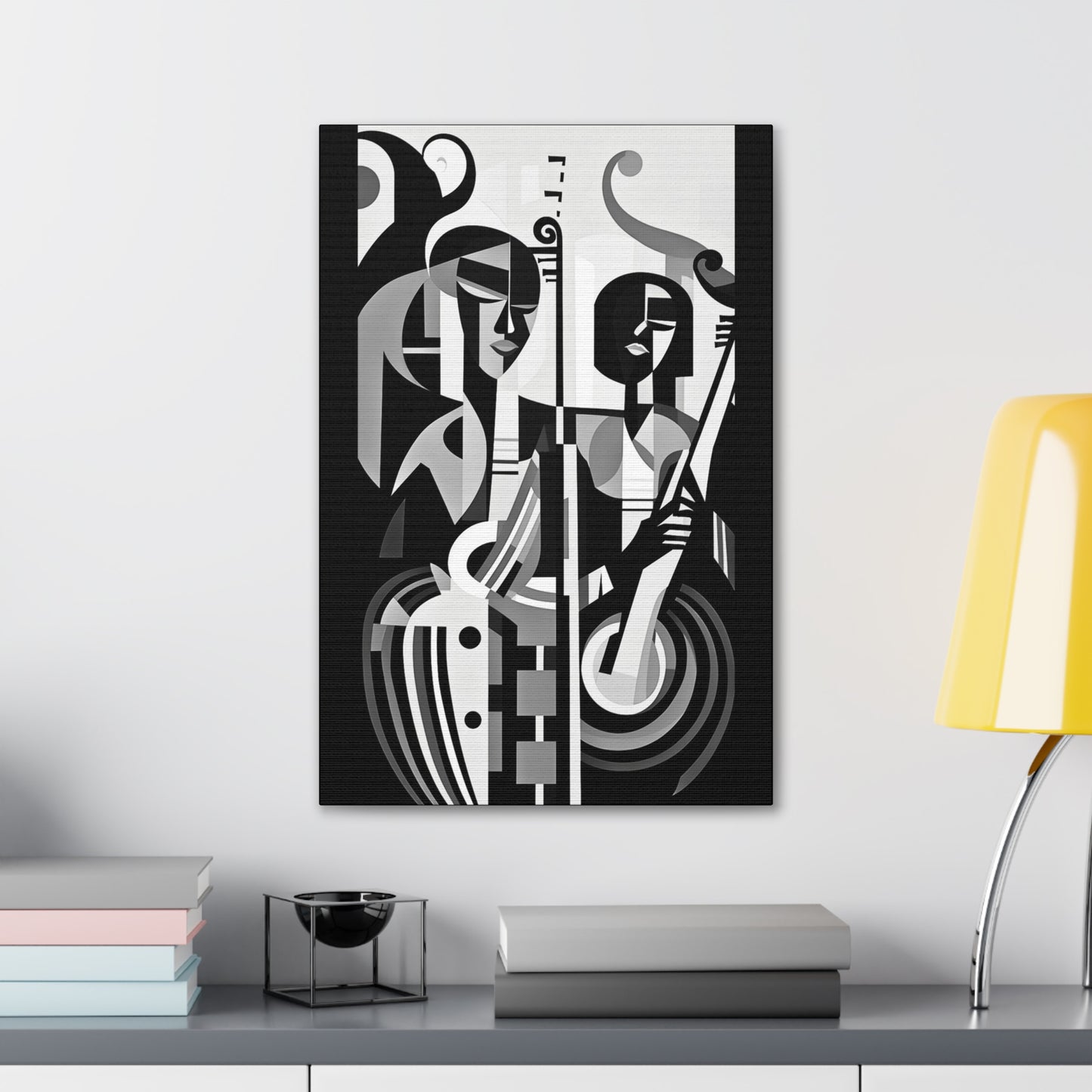The Melodic Duo - Canvas b&w Wall Art